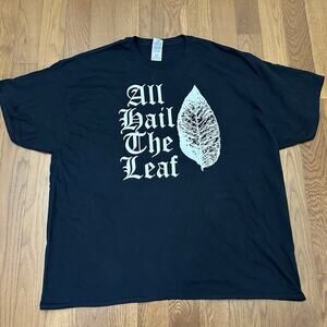 Men's “All Hail‎ the Leaf” JR Tobacco Cigar Black Shirt Size 3XL